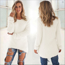 Load image into Gallery viewer, 2019 Autumn Winter Casual Knitted Ladies Sweater Long Sleeve O-neck Women Tops Plush Sweaters Plue Size 3XL Pullovers Sweater