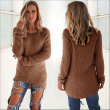 Load image into Gallery viewer, 2019 Autumn Winter Casual Knitted Ladies Sweater Long Sleeve O-neck Women Tops Plush Sweaters Plue Size 3XL Pullovers Sweater