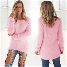 Load image into Gallery viewer, 2019 Autumn Winter Casual Knitted Ladies Sweater Long Sleeve O-neck Women Tops Plush Sweaters Plue Size 3XL Pullovers Sweater