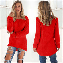 Load image into Gallery viewer, 2019 Autumn Winter Casual Knitted Ladies Sweater Long Sleeve O-neck Women Tops Plush Sweaters Plue Size 3XL Pullovers Sweater