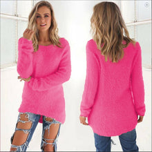 Load image into Gallery viewer, 2019 Autumn Winter Casual Knitted Ladies Sweater Long Sleeve O-neck Women Tops Plush Sweaters Plue Size 3XL Pullovers Sweater