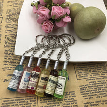 Load image into Gallery viewer, Fashion New Women/Men's Fashion Handmade Resin Wine Bottle Key Chains charm Key Rings Alloy Charms Gifts  Wholesale