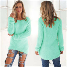 Load image into Gallery viewer, 2019 Autumn Winter Casual Knitted Ladies Sweater Long Sleeve O-neck Women Tops Plush Sweaters Plue Size 3XL Pullovers Sweater